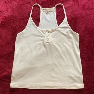 UO Project Social T White Button Tank Top